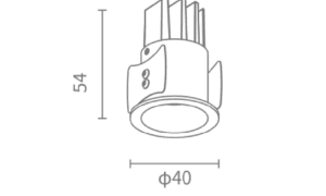 Šviestuvas įleidžiamas MINI  5W  3000K 360lm 36°, baltas, cutout: φ35. Art.MINI.05.3000.WT - Image 2